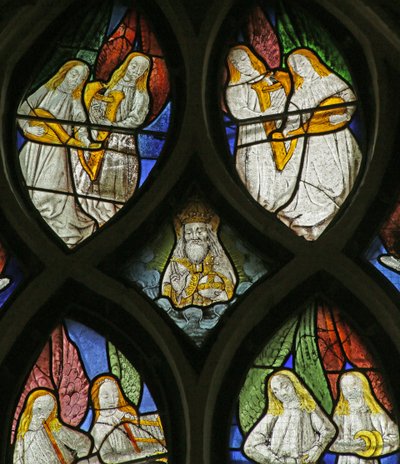 Fenster, das musizierende Engel darstellt, ca. 1500-1 von French School